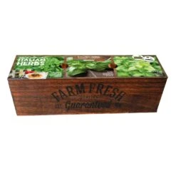Anzuchtkiste Farm Fresh, Italienische Kräuter, Holz, Saatgut, Anzuchterde