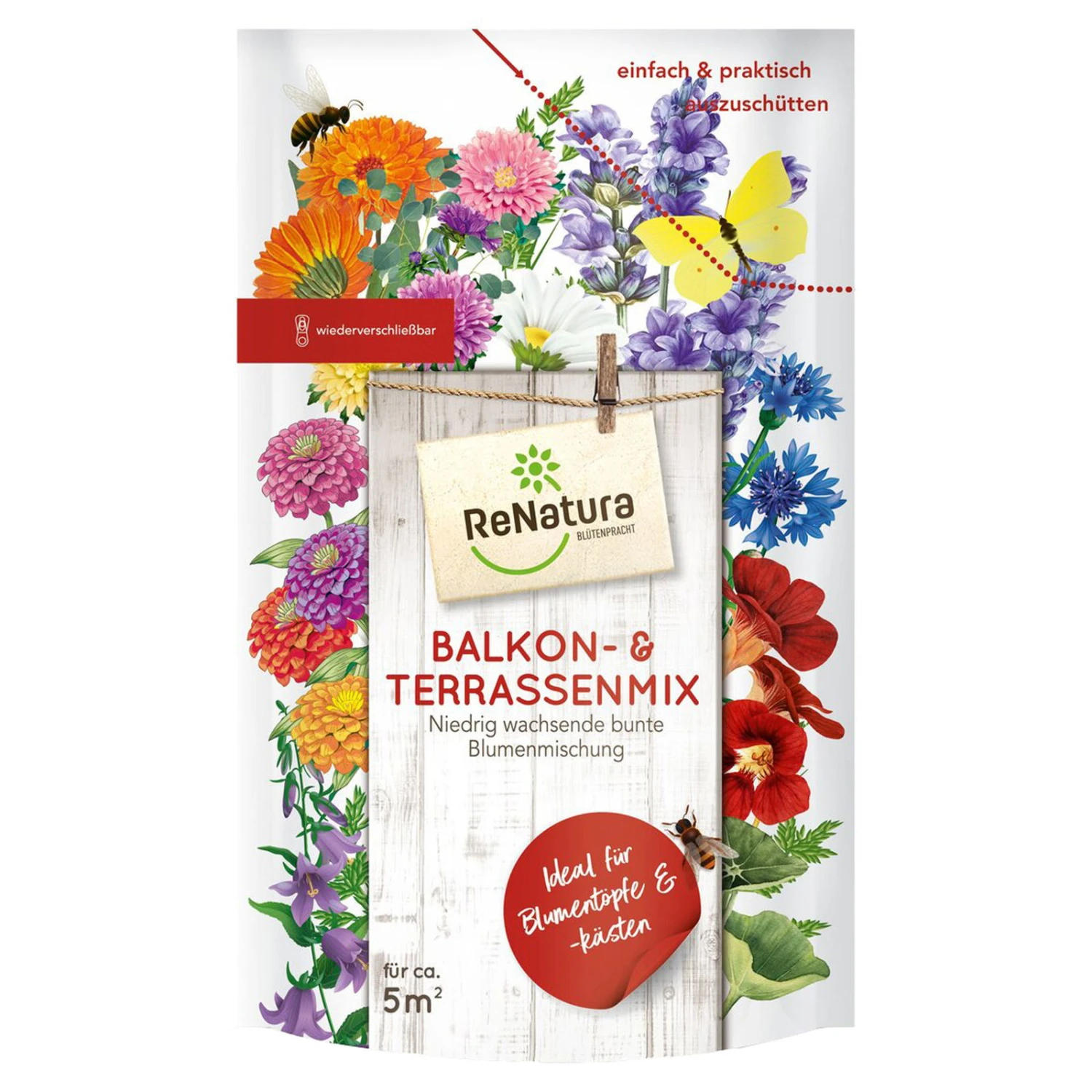Saatgut 'Balkon- & Terrassenmix', 275 G, Für Ca. 5 Qm 2 Saatgut 'Balkon- & Terrassenmix', 275 G, Für Ca. 5 Qm