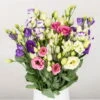 Gemischter Blumenbund 'Lisianthus' Inkl. Gratis Grußkarte -Compo Geschaft 1015700001 Lisianthus Mix 10er Bund weiss blau rosa WS 2 d 100167