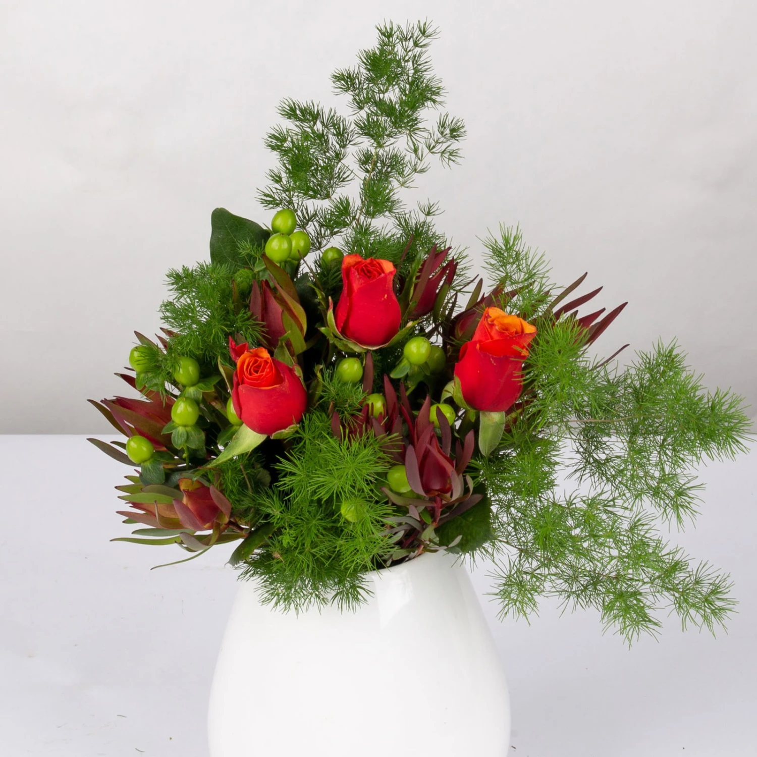 Blumenbund Rose 'Espana' Mit Zierspargel, Mit Gratis Grußkarte 3 Blumenbund Rose 'Espana' Mit Zierspargel, Mit Gratis Grußkarte