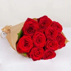 Blumenbund Mit Rosen 'Red Naomi', 10er-Bund, Rot, Inkl. Gratis Grußkarte -Compo Geschaft 1045500002 Rose Red Naomi 10er Bund 60cm 1 85332